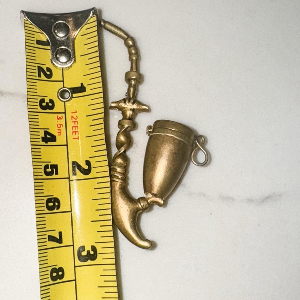 VINTAGE VICTORIAN PIPE SHAPED VINAIGRETTE PIN - Picture 4 of 6